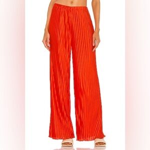 House of Harlow 1960 Red Pleated Wide-Leg Pants